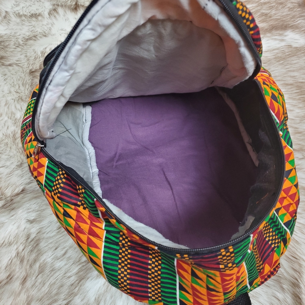 Kente Print Backpack - Multicolored - Picture 2 of 6